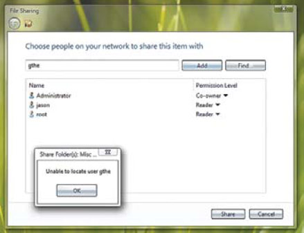 Vista упростит совместное использование файлов и взаимодействие между пользователями домена