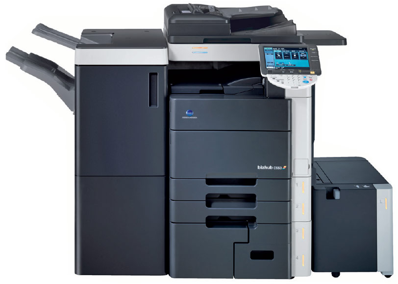 bizhub С550 нацелен на офисное применение, но может использоваться в сегменте production printing, благодаря развитым техническим характеристикам и широкому ассортименту дополнительных опций.