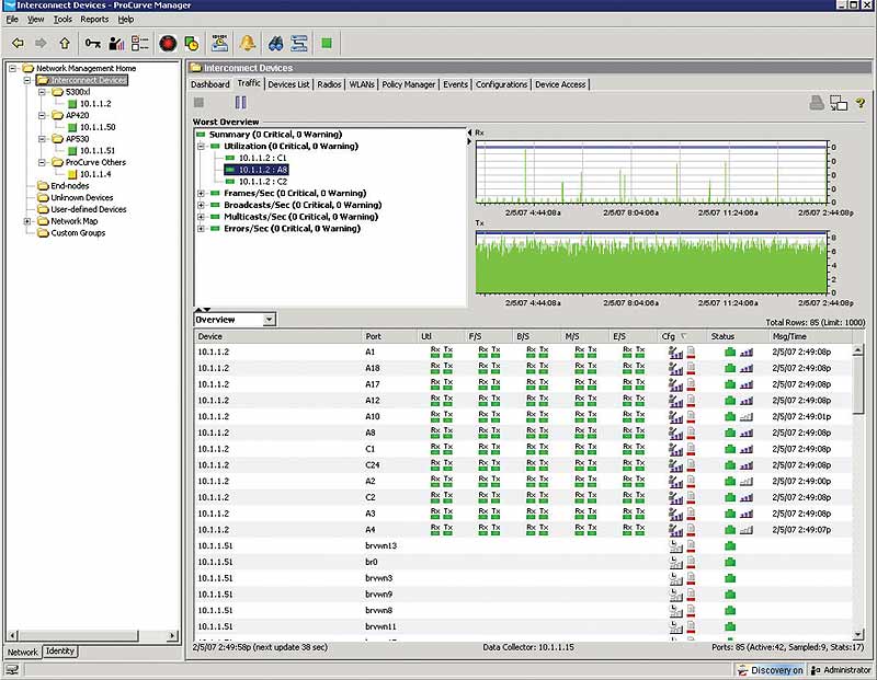 ProCurve Manager Plus обладает расширенными возможностями управления сетью, однако требует лицензирования