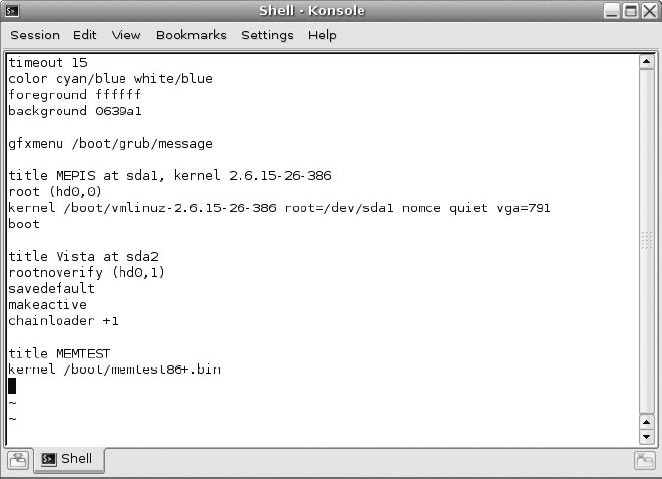 Конфигурирование GRUB для двойной загрузки Linux и Vista