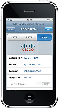 Теперь iPhone поддерживает Cisco IPSec VPN