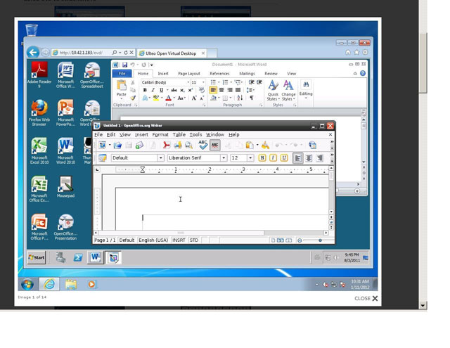 ����������� ������� Ulteo Open Virtual Desktop